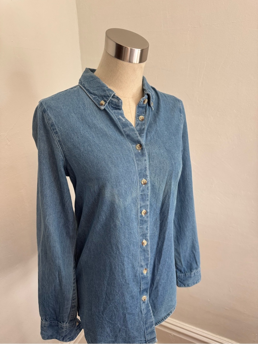 ASOS Light Blue Denim Button-Down Shirt